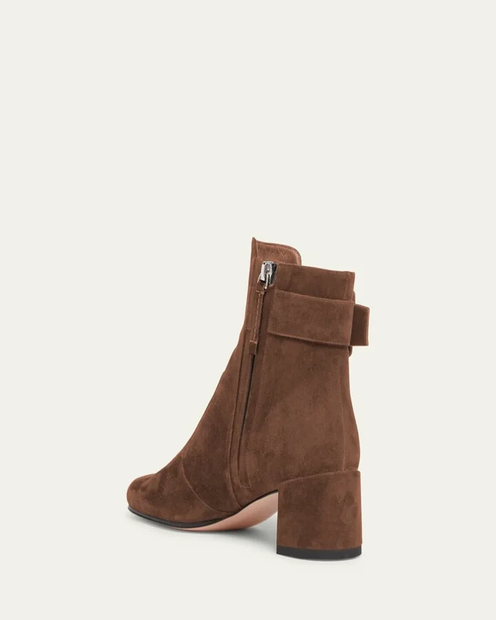 Tres Vivier Suede Buckle Ankle Booties - Image 11