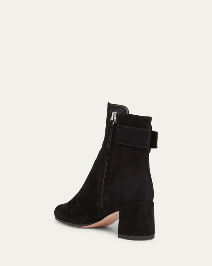 Tres Vivier Suede Buckle Ankle Booties - Image 2
