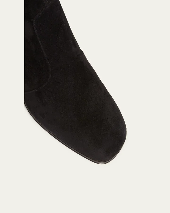 Tres Vivier Suede Buckle Ankle Booties - Image 4