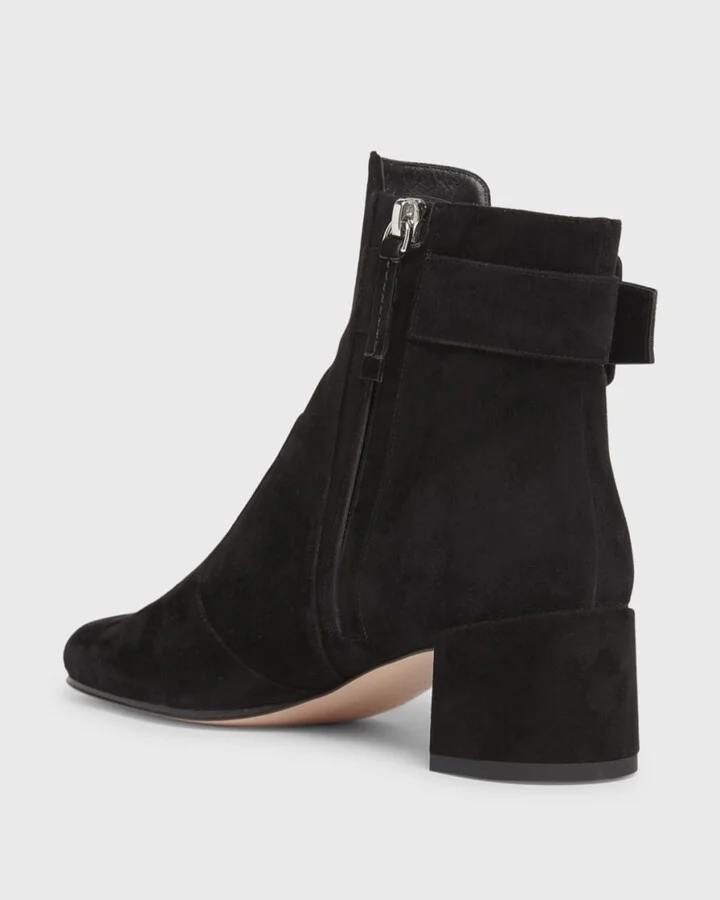 Tres Vivier Suede Buckle Ankle Booties - Image 3