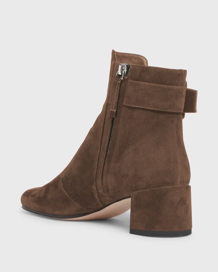 Tres Vivier Suede Buckle Ankle Booties - Image 4