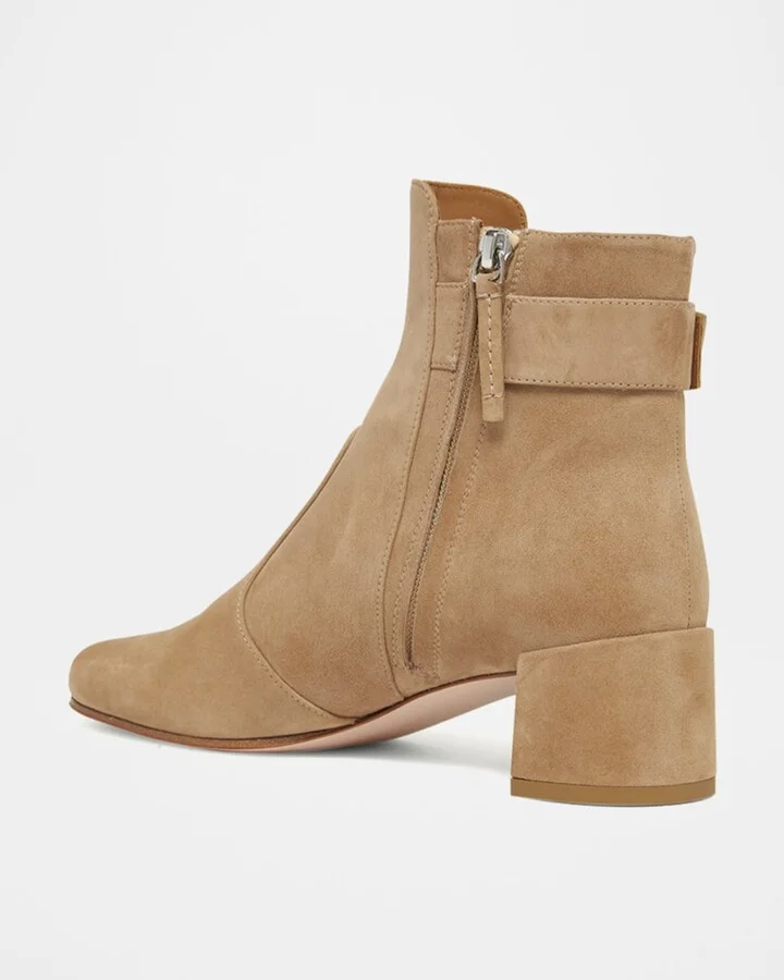 Tres Vivier Suede Buckle Ankle Booties - Image 2