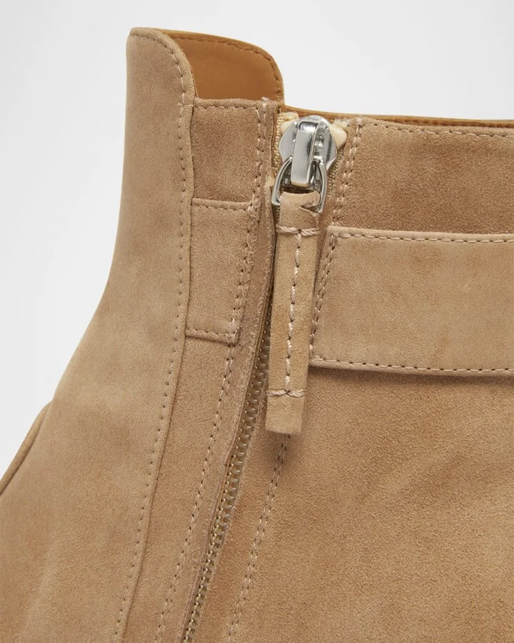 Tres Vivier Suede Buckle Ankle Booties - Image 3
