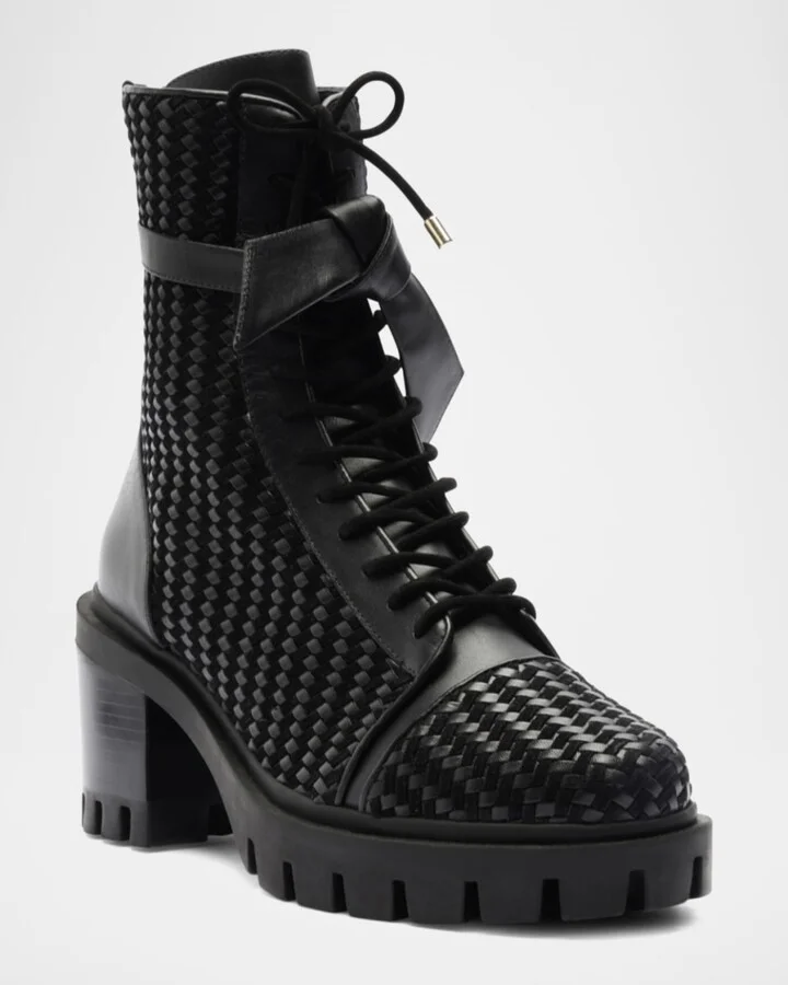 Tresse Leather Combat Boots - Image 2