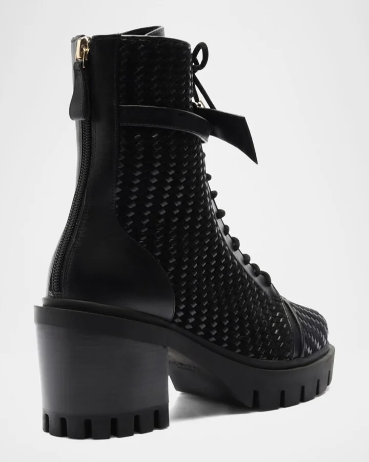 Tresse Leather Combat Boots - Image 4