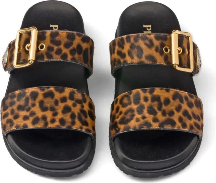 Triangle-Logo Animal-Print Sandals - Image 4