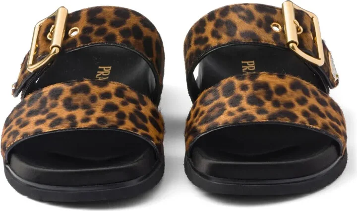 Triangle-Logo Animal-Print Sandals - Image 5