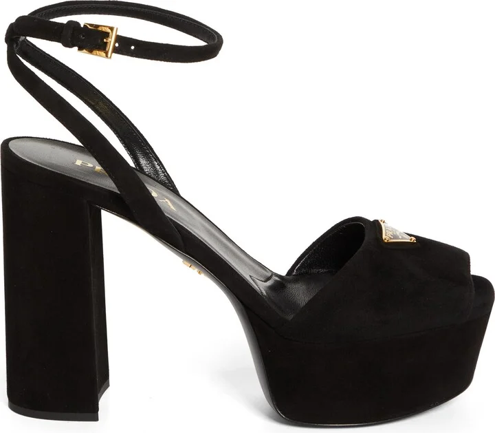 Triangle Logo Ankle Strap Plaform Sandal - Image 3