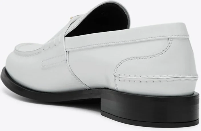 Triangle Logo Brushed Leather Loafers - Image 3