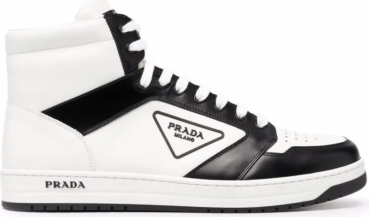 Triangle-Logo Contrast-Trim Sneakers