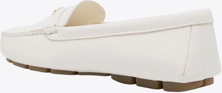 Triangle Logo Grained Leather Loafers - Image 2