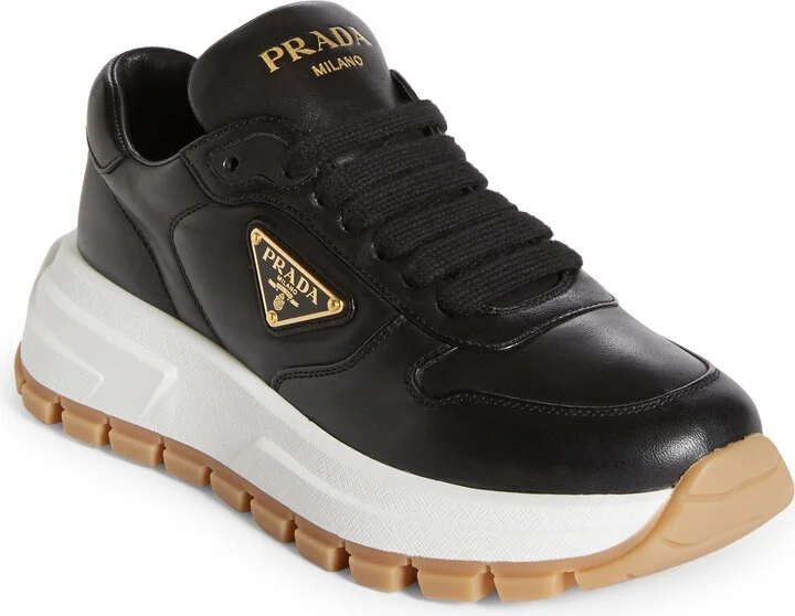 Triangle Logo Lace-Up Sneaker