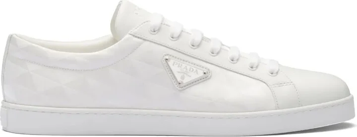 Triangle-Logo Lace-Up Sneakers