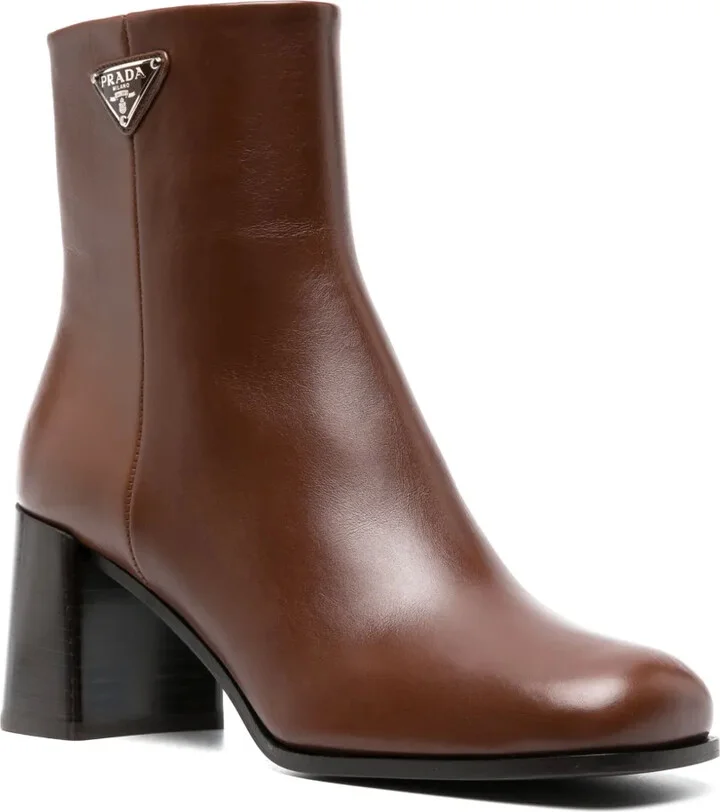 Triangle-Logo Leather Boots - Image 2