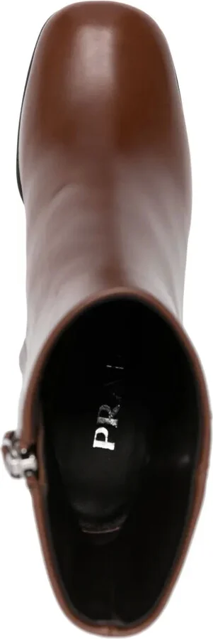 Triangle-Logo Leather Boots - Image 4
