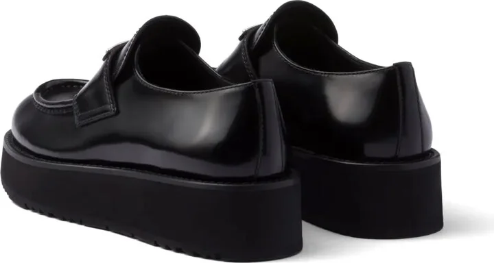 Triangle-Logo Leather Loafers - Image 3