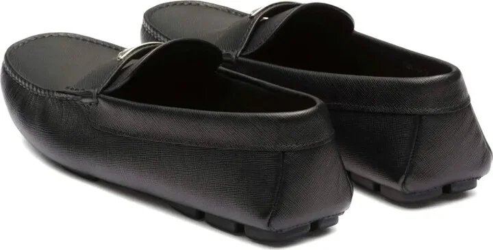 Triangle-Logo Leather Loafers - Image 3