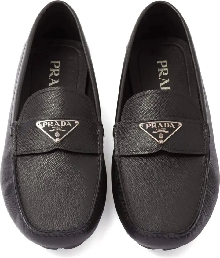 Triangle-Logo Leather Loafers - Image 4
