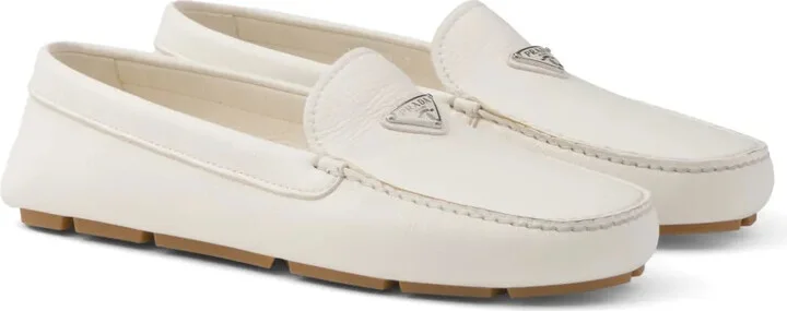 Triangle-Logo Leather Loafers - Image 2