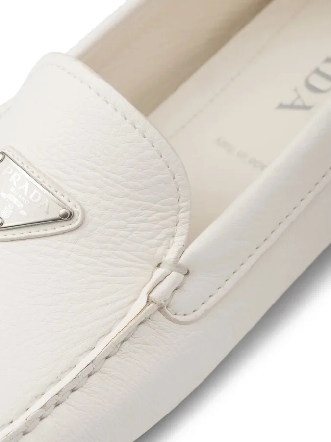 Triangle-Logo Leather Loafers - Image 4