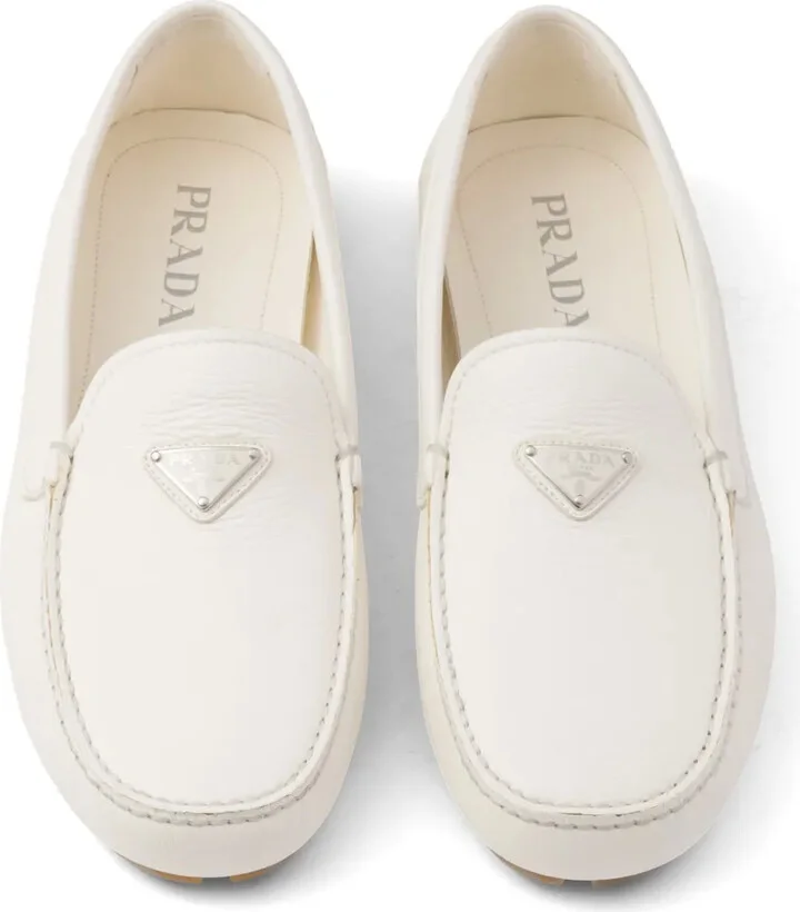 Triangle-Logo Leather Loafers - Image 5