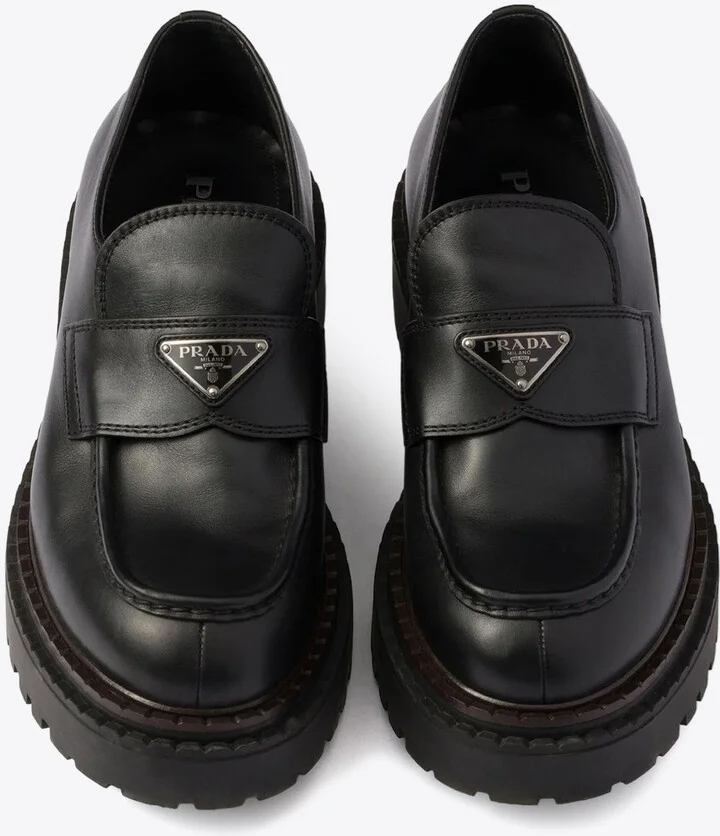Triangle Logo Leather Loafers - Image 3