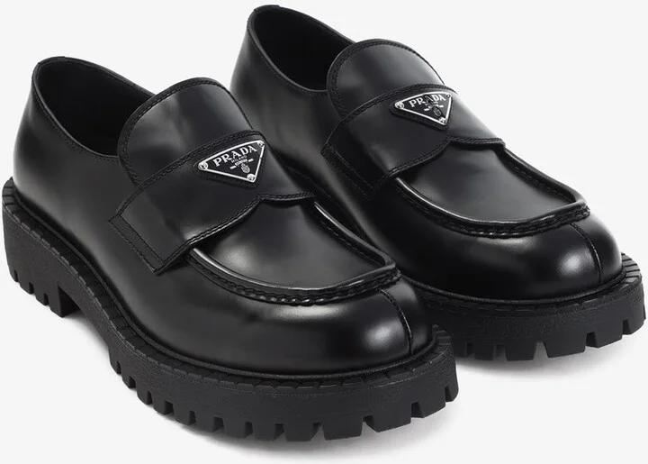 Triangle Logo Leather Loafers - Image 2