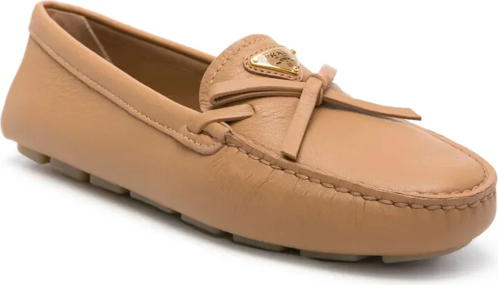 Triangle-Logo Leather Loafers - Image 2