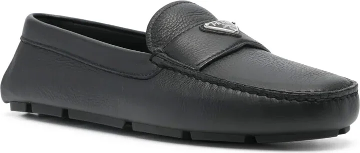 Triangle-Logo Leather Loafers - Image 2