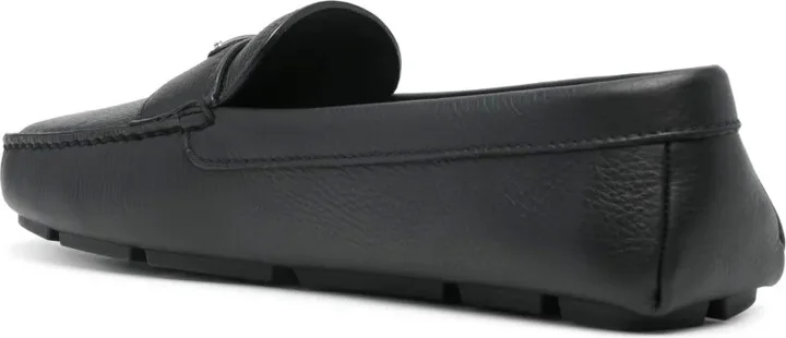 Triangle-Logo Leather Loafers - Image 3