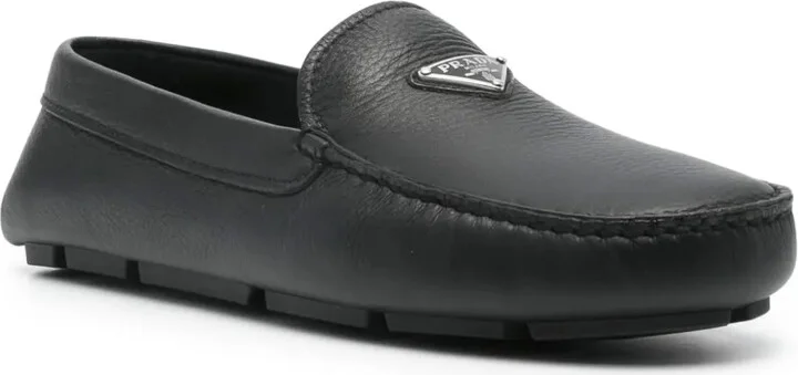 Triangle-Logo Leather Loafers - Image 2