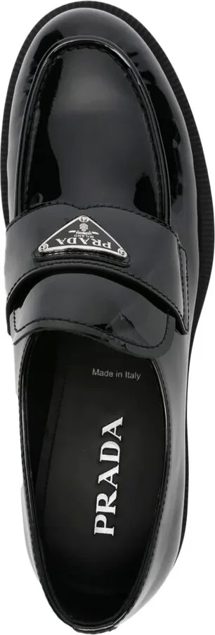Triangle-Logo Leather Loafers - Image 4