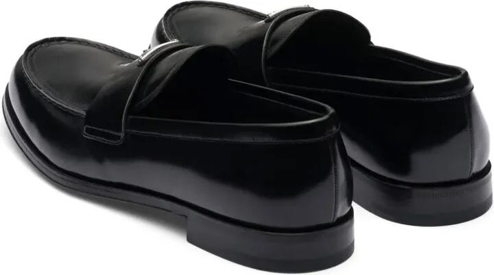 Triangle-Logo Leather Loafers - Image 3