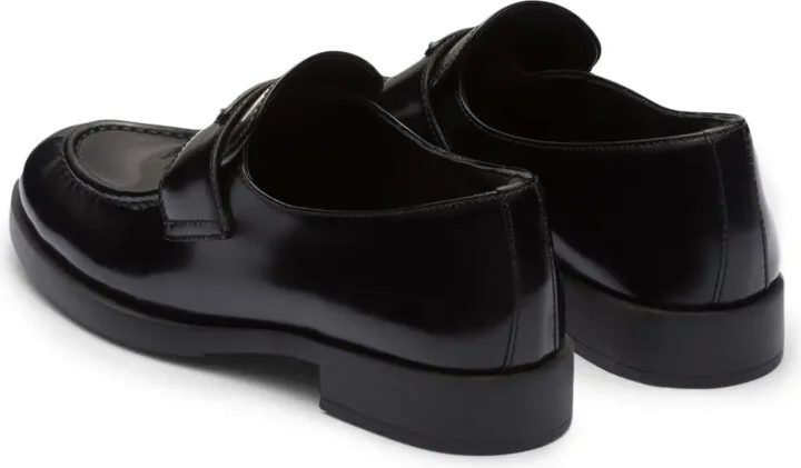 Triangle-Logo Leather Loafers - Image 4