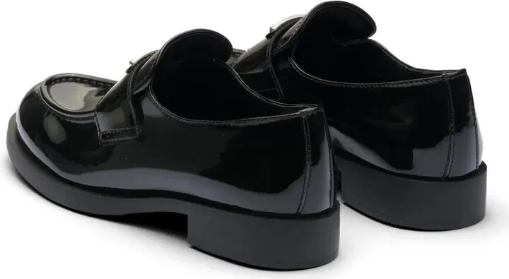 Triangle-Logo Leather Loafers - Image 3