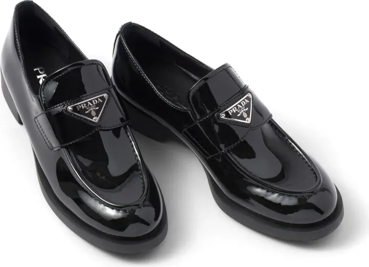 Triangle-Logo Leather Loafers - Image 4