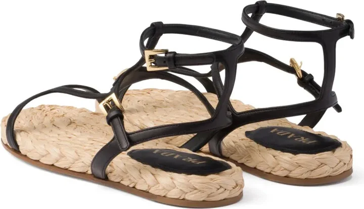 Triangle-Logo Leather Sandals - Image 3