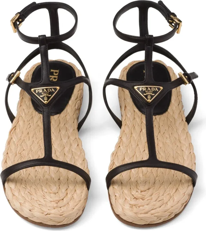 Triangle-Logo Leather Sandals - Image 4