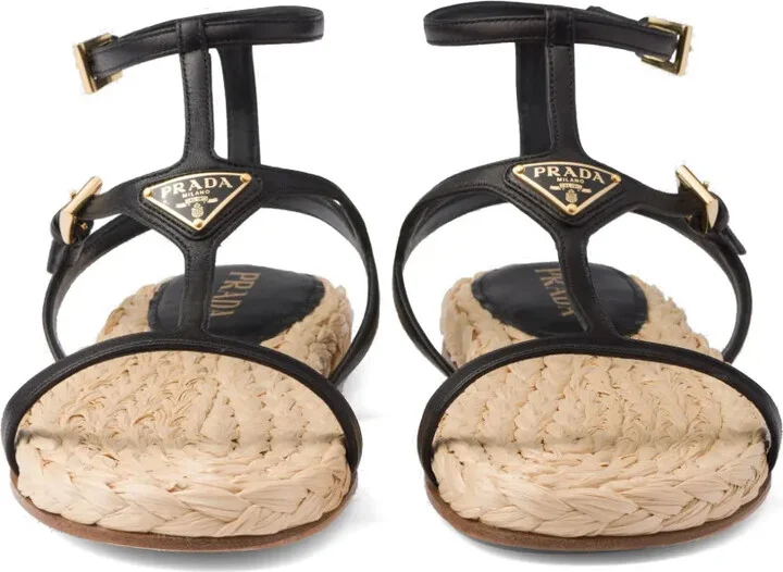 Triangle-Logo Leather Sandals - Image 5