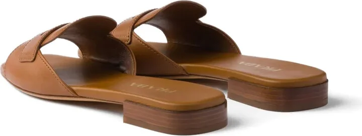 Triangle-Logo Leather Sandals - Image 3