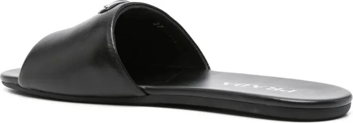 Triangle-Logo Leather Slides - Image 3