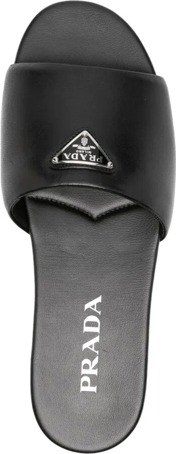 Triangle-Logo Leather Slides - Image 4