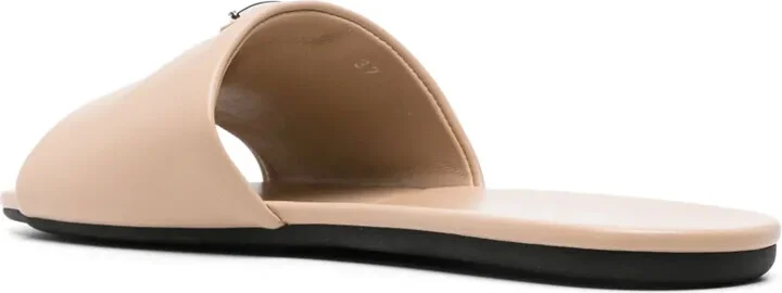 Triangle-Logo Leather Slides - Image 3
