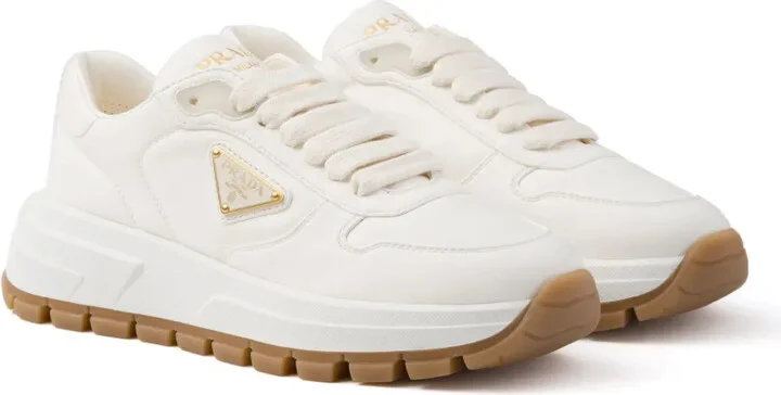 Triangle-Logo Leather Sneakers - Image 2