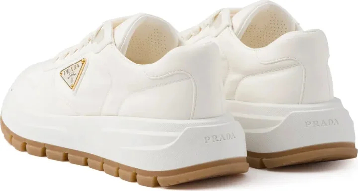 Triangle-Logo Leather Sneakers - Image 3