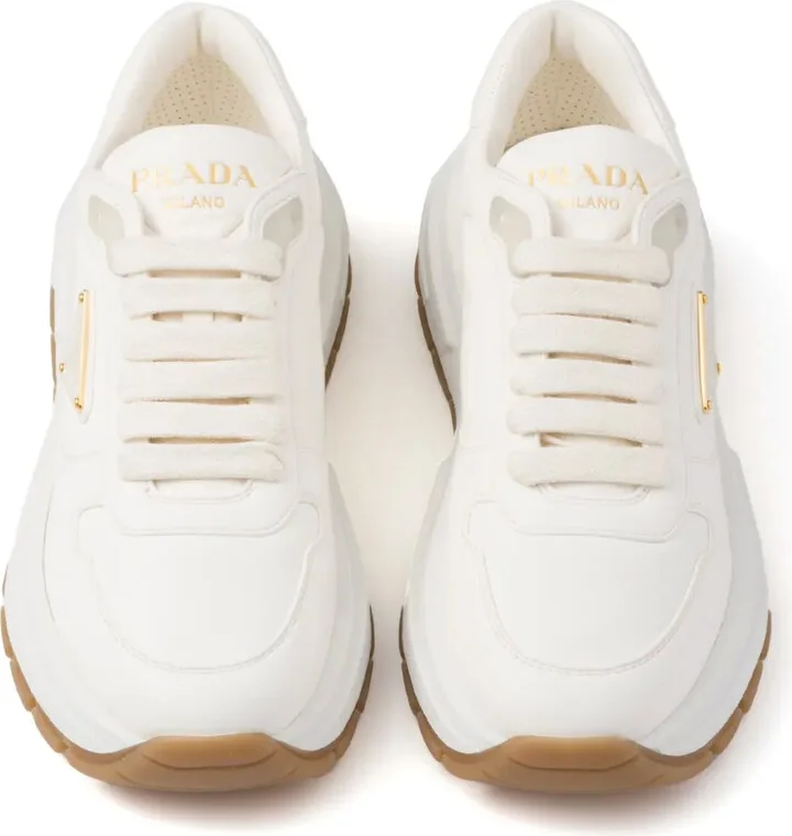 Triangle-Logo Leather Sneakers - Image 4
