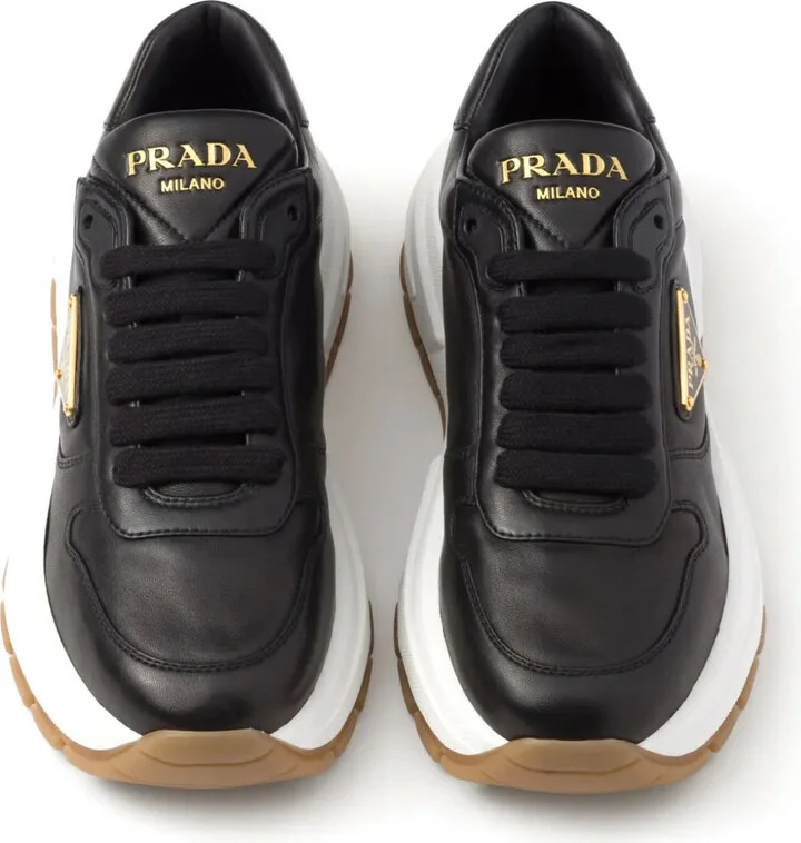 Triangle-Logo Leather Sneakers - Image 5