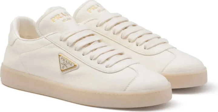 Triangle-Logo Leather Sneakers - Image 2