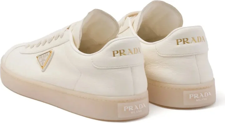 Triangle-Logo Leather Sneakers - Image 3