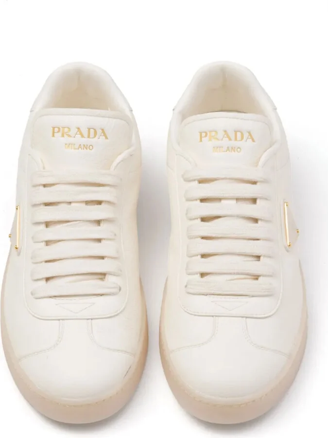 Triangle-Logo Leather Sneakers - Image 4